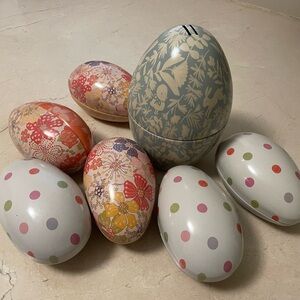 Decorative Polka Dot and Floral Egg Set - Assorted Pastel Colors